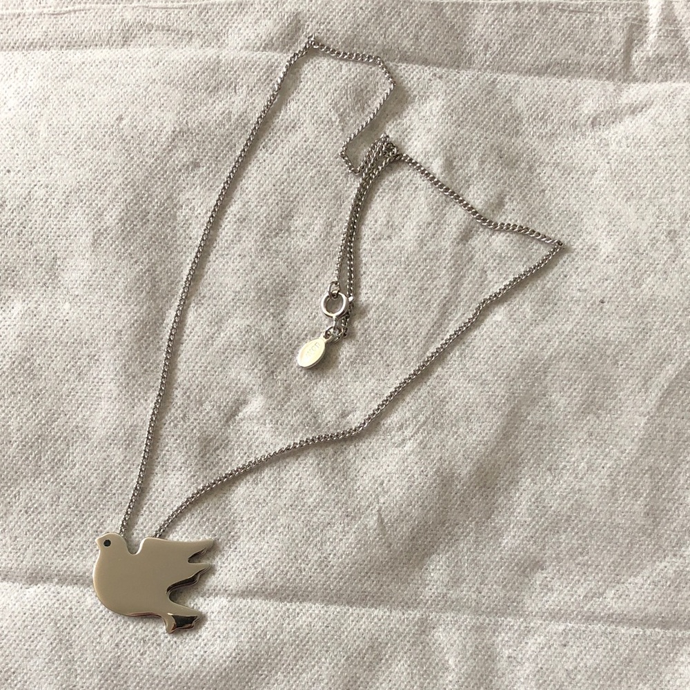 Vintage Avon Silver Dove Necklace for Kids